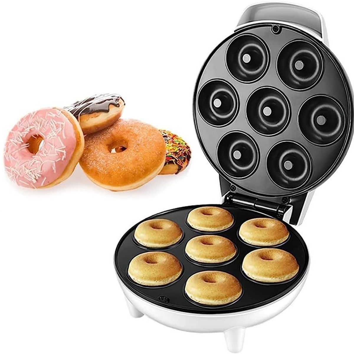 ZHOPI CO - Maquina Mini 7 Donas Rosquillas Postres Antiadherente