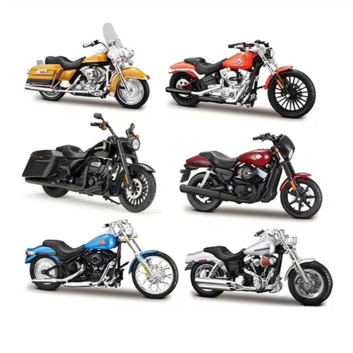 MAISTO - Moto A Escala Harley Davidson 118 Motos Colección Azul Claro