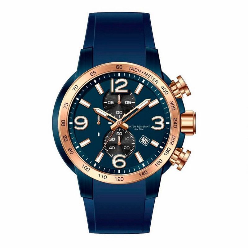 GFORCE - Reloj G-force Original H3450g Crono Calendario Azul + Estuche