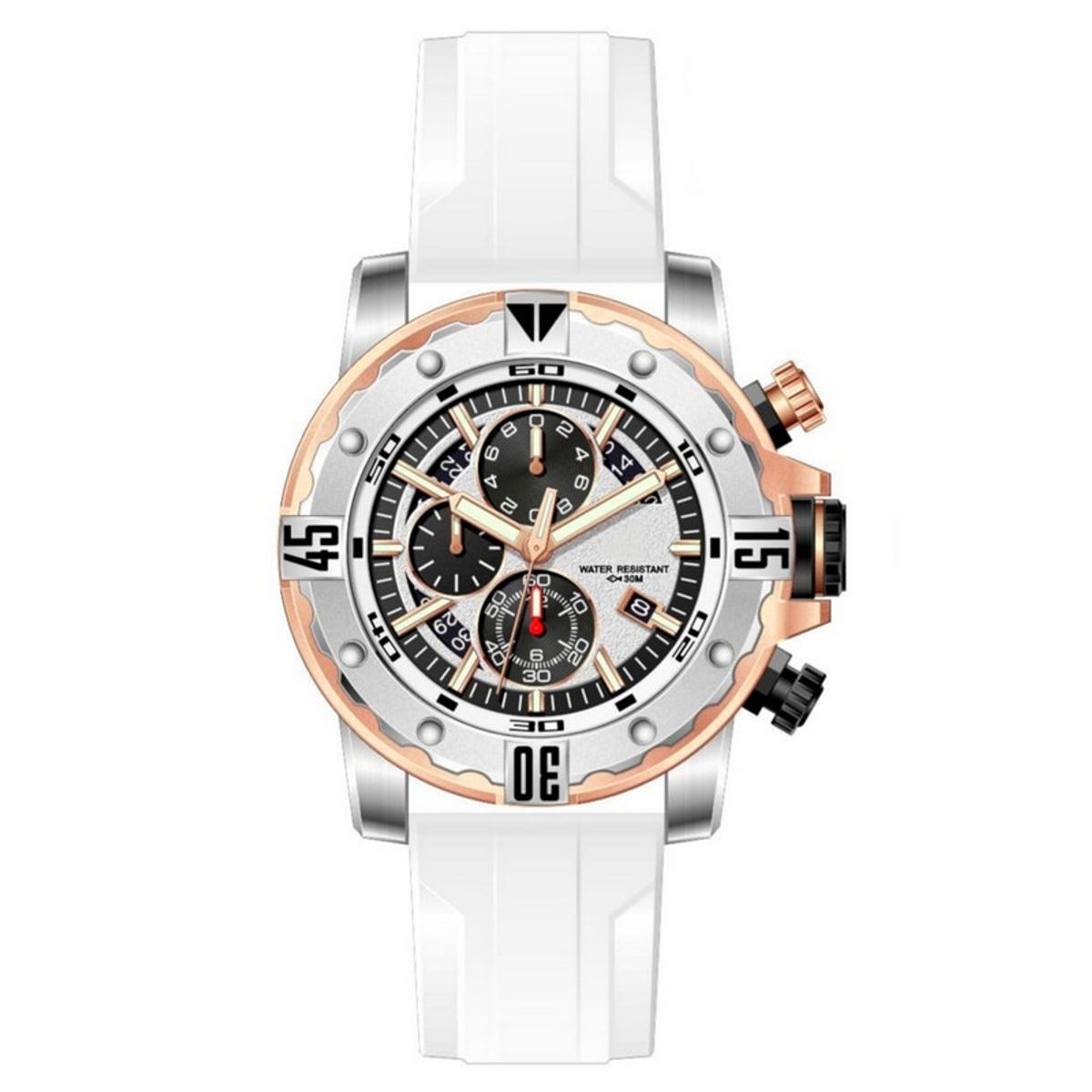 GFORCE - Reloj G-force Original H3957g Crono Calendario Blanco + Estuche