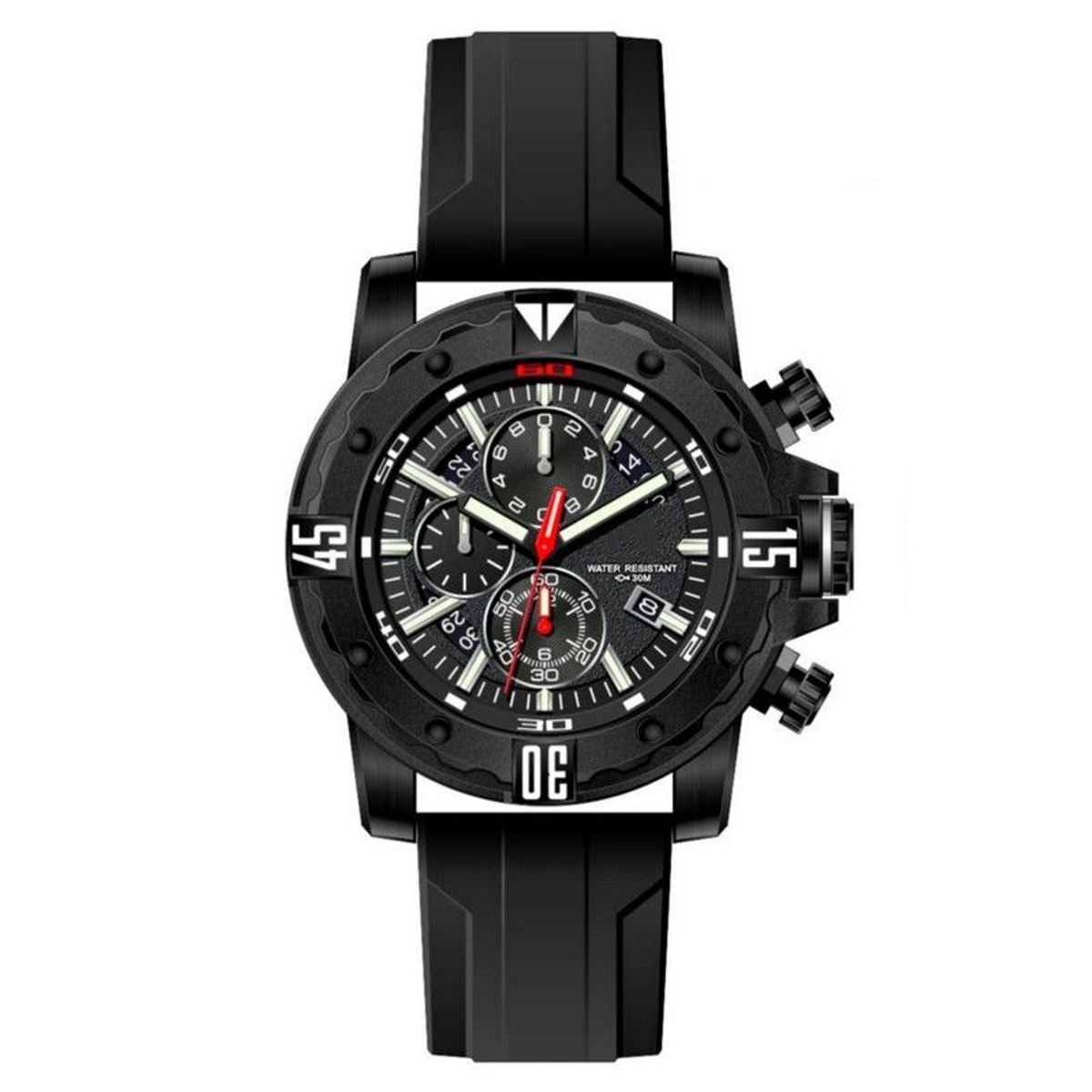 GFORCE - Reloj G-force Original H3957g Crono Calendario Negro + Estuche
