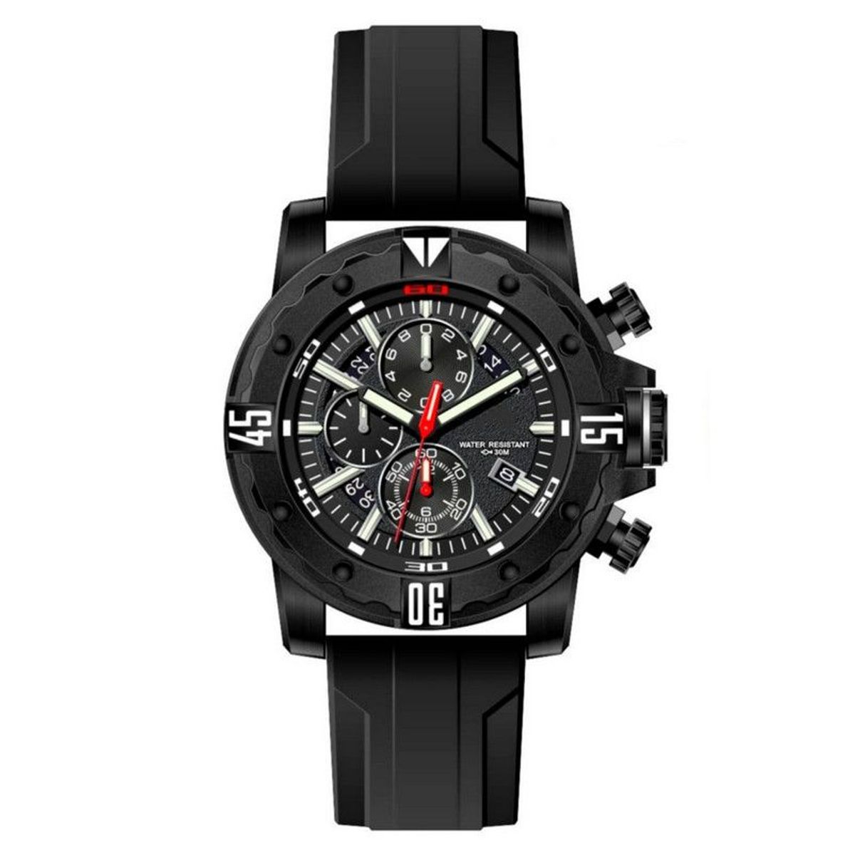 GFORCE - Reloj G-force Original H3957g Crono Calendario Negro + Estuche