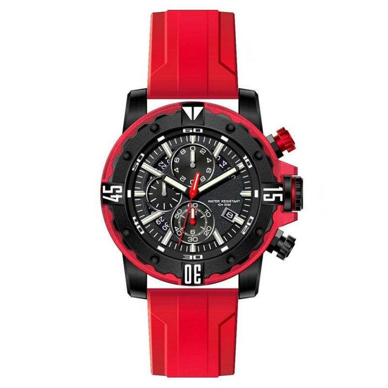 GFORCE - Reloj G-force Original H3957g Crono Calendario Rojo + Estuche
