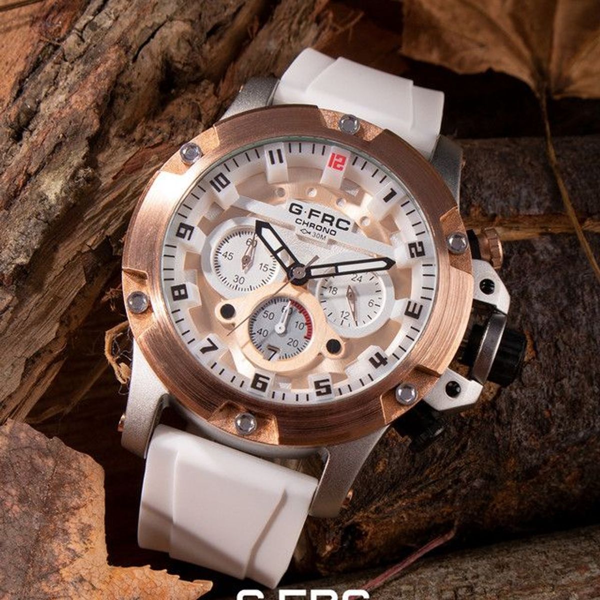 GFORCE - Reloj G-force Original H3958 G Crono Calendario Blanco + Estuche