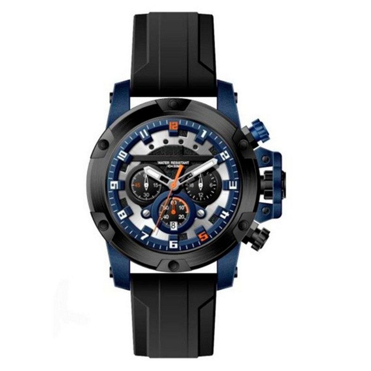 GFORCE - Reloj G-force Original H3958 G Crono Calendario Negro Azul + Estuche