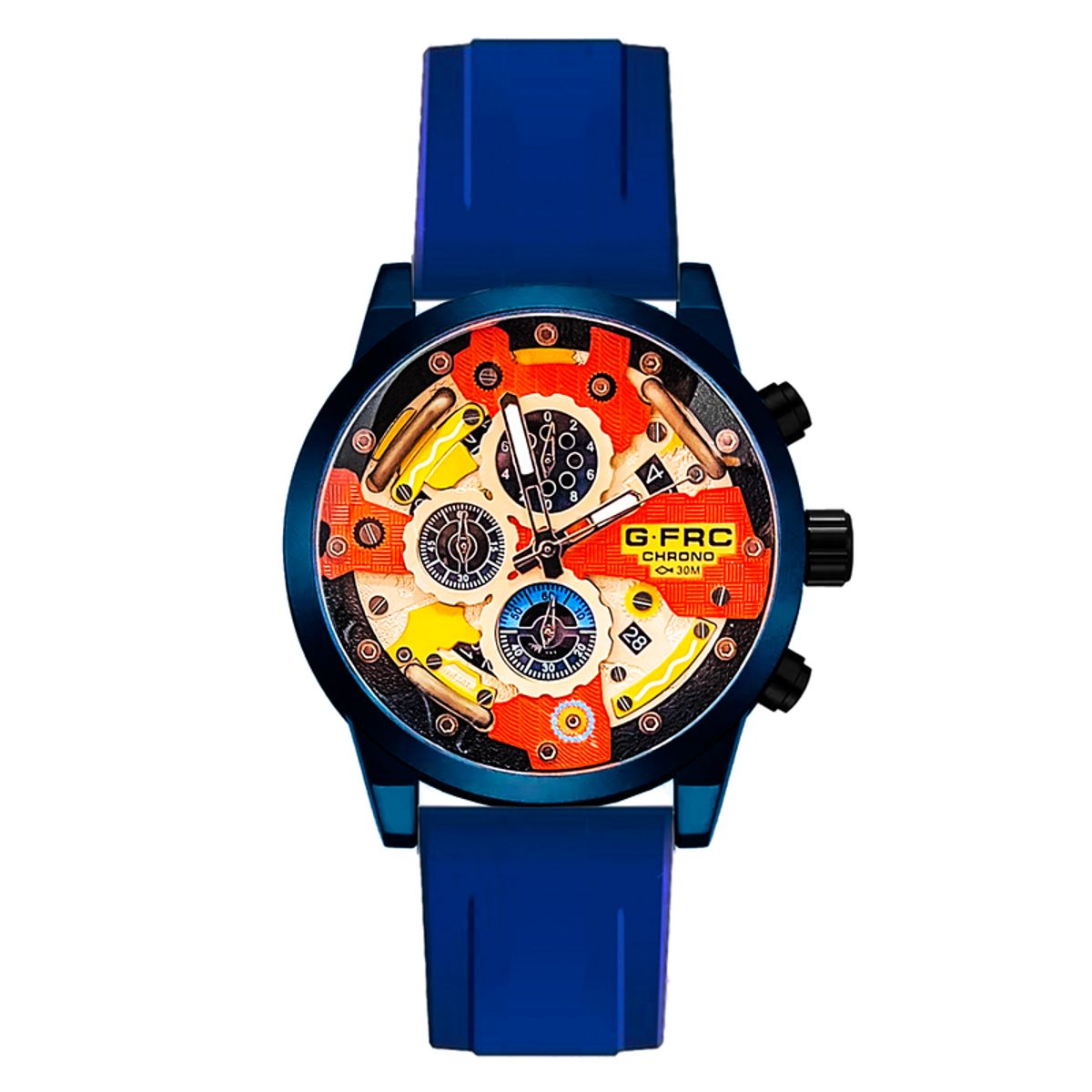 GFORCE - Reloj G-force Original H3788g Crono Calendario Azul + Estuche
