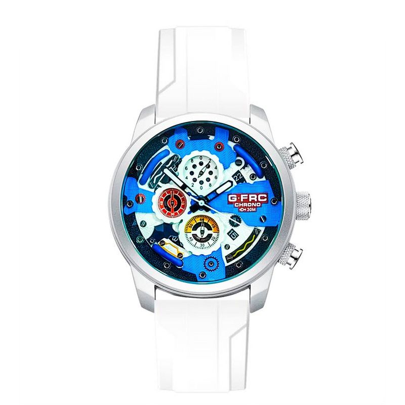 GFORCE - Reloj G-force Original H3788g Crono Calendario Blanco + Estuche