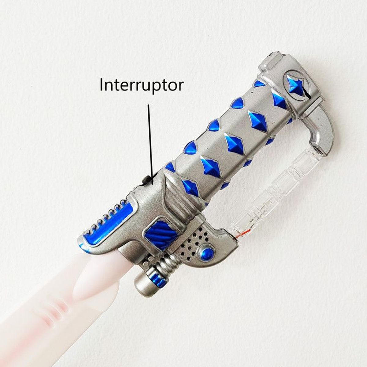 DAYOSHOP - Juguete Espada Minecraft Niños Led Sonido Shark + Baterias Gris