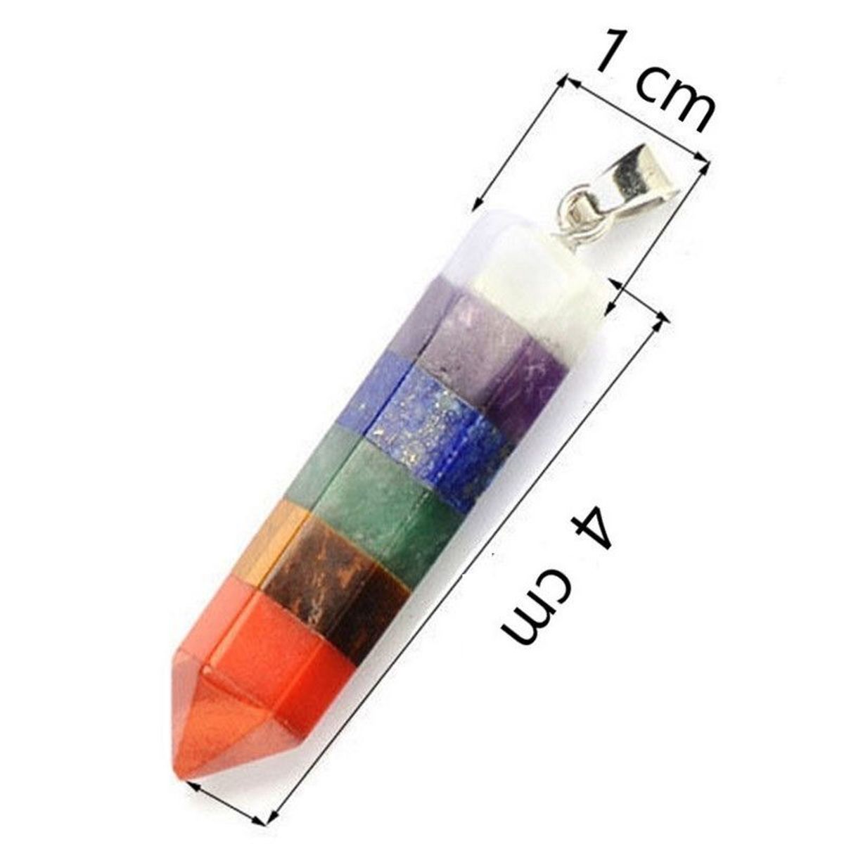 DAYOSHOP - Collar Cuarzo 7 Chakras + Estuche Cadena Acero M_.