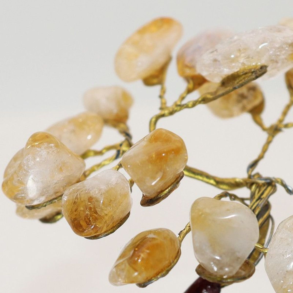 DAYOSHOP - Árbol De La Felicidad Cuarzo Citrino Piedra Natural Pirita