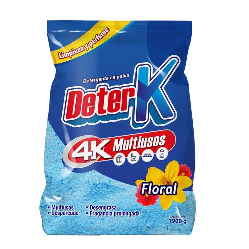 AZUL K - Detergente en Polvo DeterK Floral 1.900 Gramos