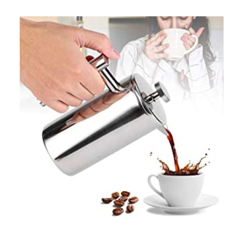 GENERICO - Cafetera prensa francesa acero inoxidable 1 litro