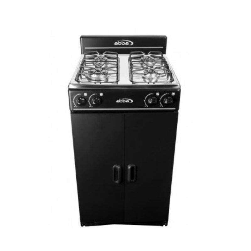 ABBA - Estufa de Piso Abba 4 Puestos Gabinete Gas Propano Negro