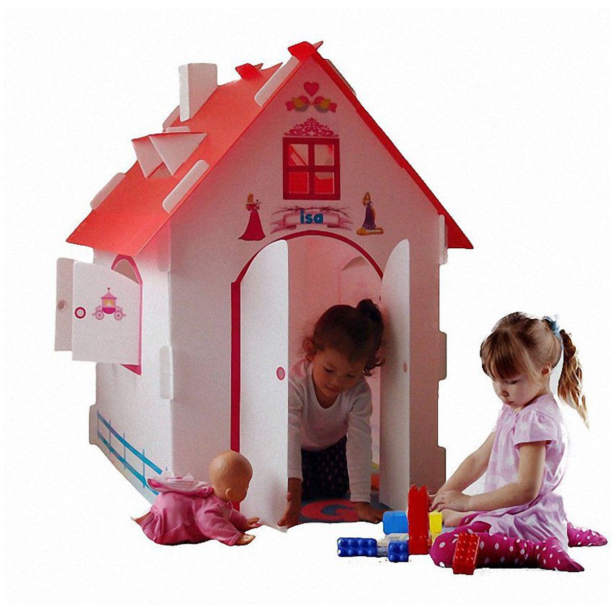 MI CASITA - Casita infantil de juegos y muñecas para niños y niñas - blancorosado