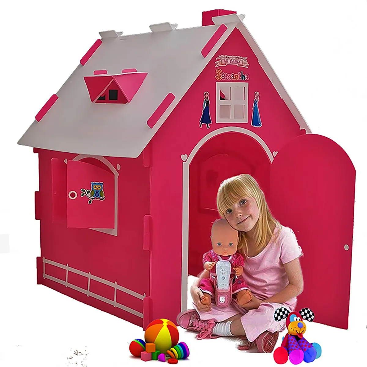 MI CASITA - Casita infantil de juegos y muñecas para niños y niñas - Fucsia