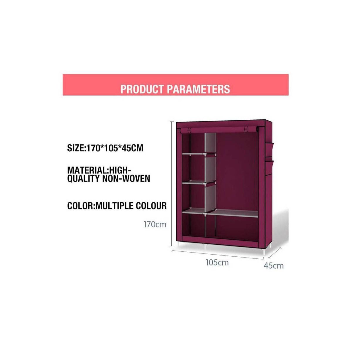 ONE PIXEL - Armario Organizador Ropero Gy-02 Beige Portátil