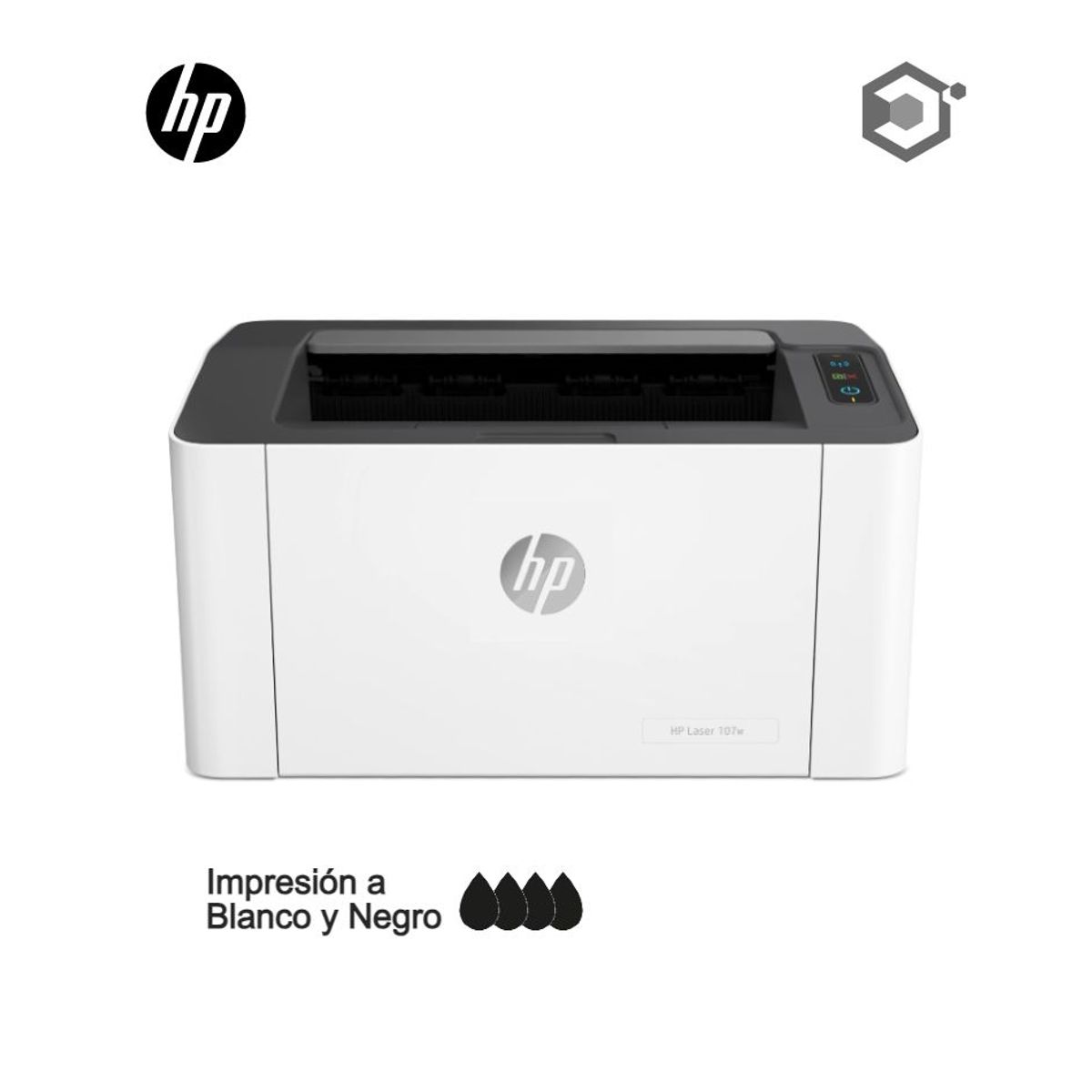 HP - Impresora Láser HP 107w USB-WiFi Monocromática -solo impresión
