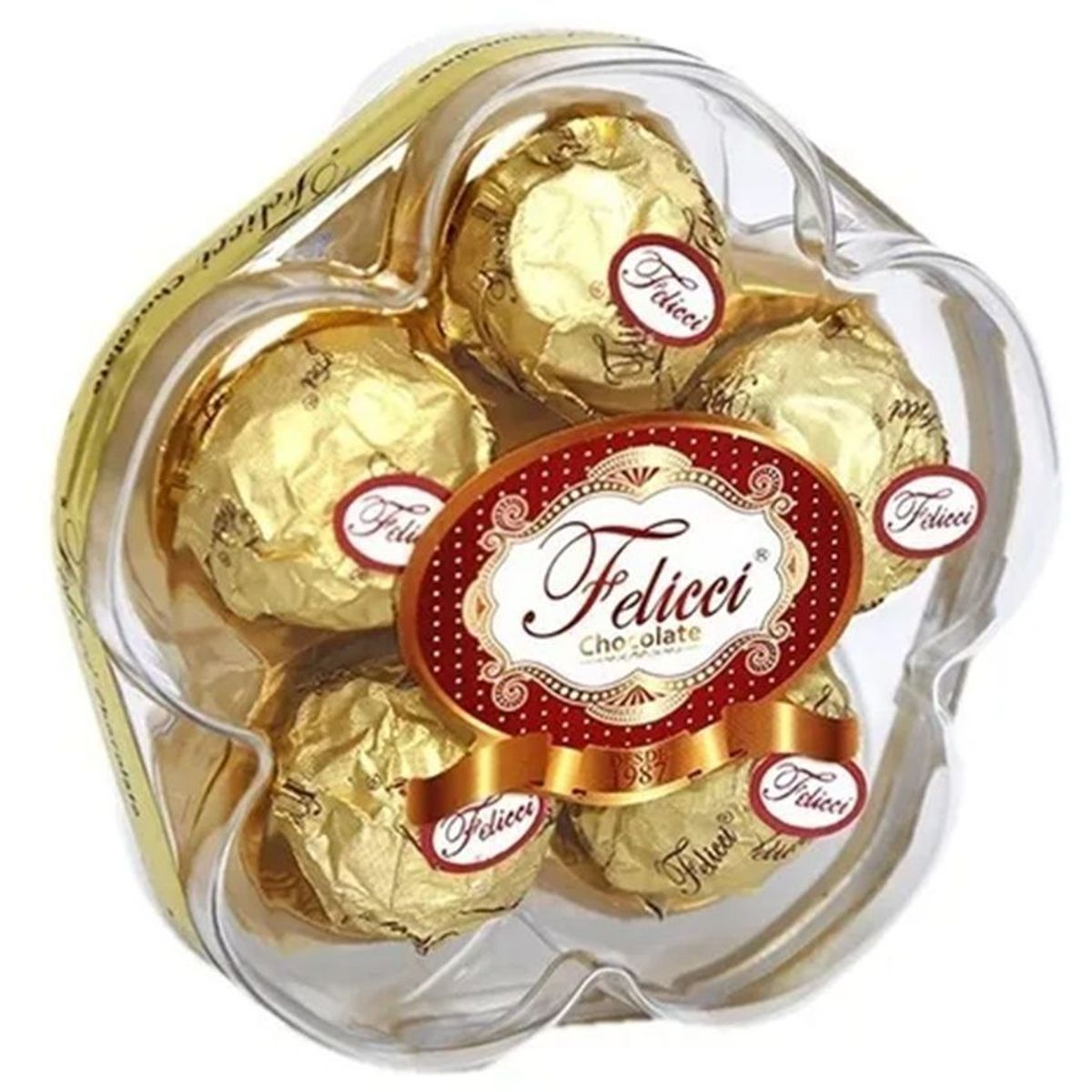 FELICCI - Estuche regalo chocolates felicci flor x 5
