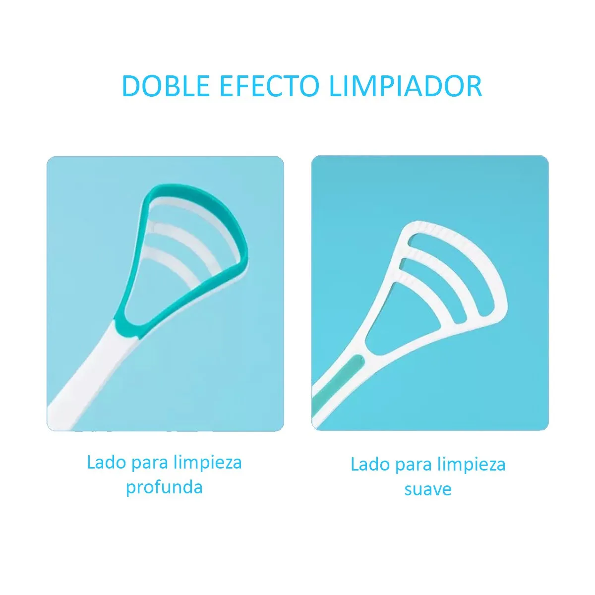 GENERICO - Limpiador raspador de lengua azul claro