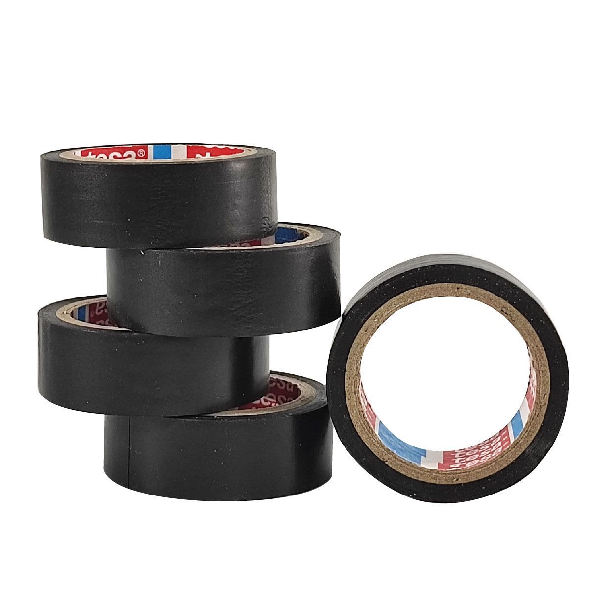 TESA - Cinta Aislante Eléctrico Tesa De Pvc Negra 5X18 mm X 5 Unds