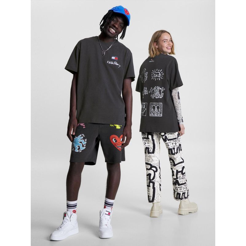 TOMMY HILFIGER - Camiseta Tommy X Keith Haring De Diseño Dual Gender Hombre Negro Tommy Jeans