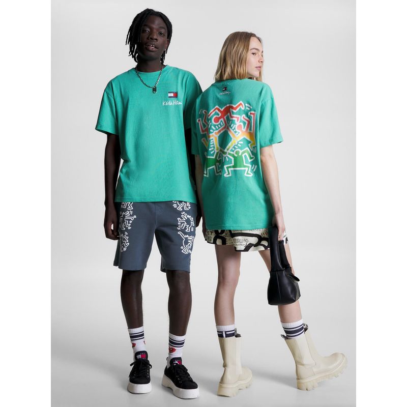 TOMMY HILFIGER - Camiseta Tommy X Keith Haring De Diseño Dual Gender Hombre Verde Tommy Jeans