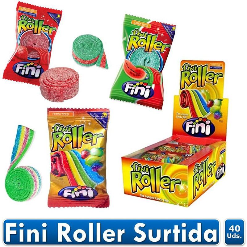 FINI - Dulces gomitas cintas roller surtidas fini x 40 uds