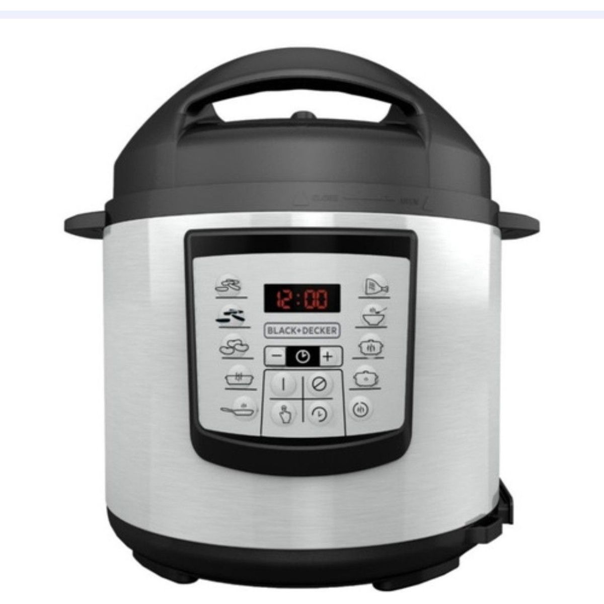 BLACK+DECKER - Olla a presión electrica multifuncional 5.7 litros acero Black Decker