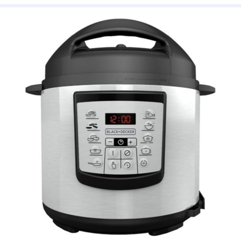 BLACK+DECKER - Olla a presión electrica multifuncional 5.7 litros acero Black Decker