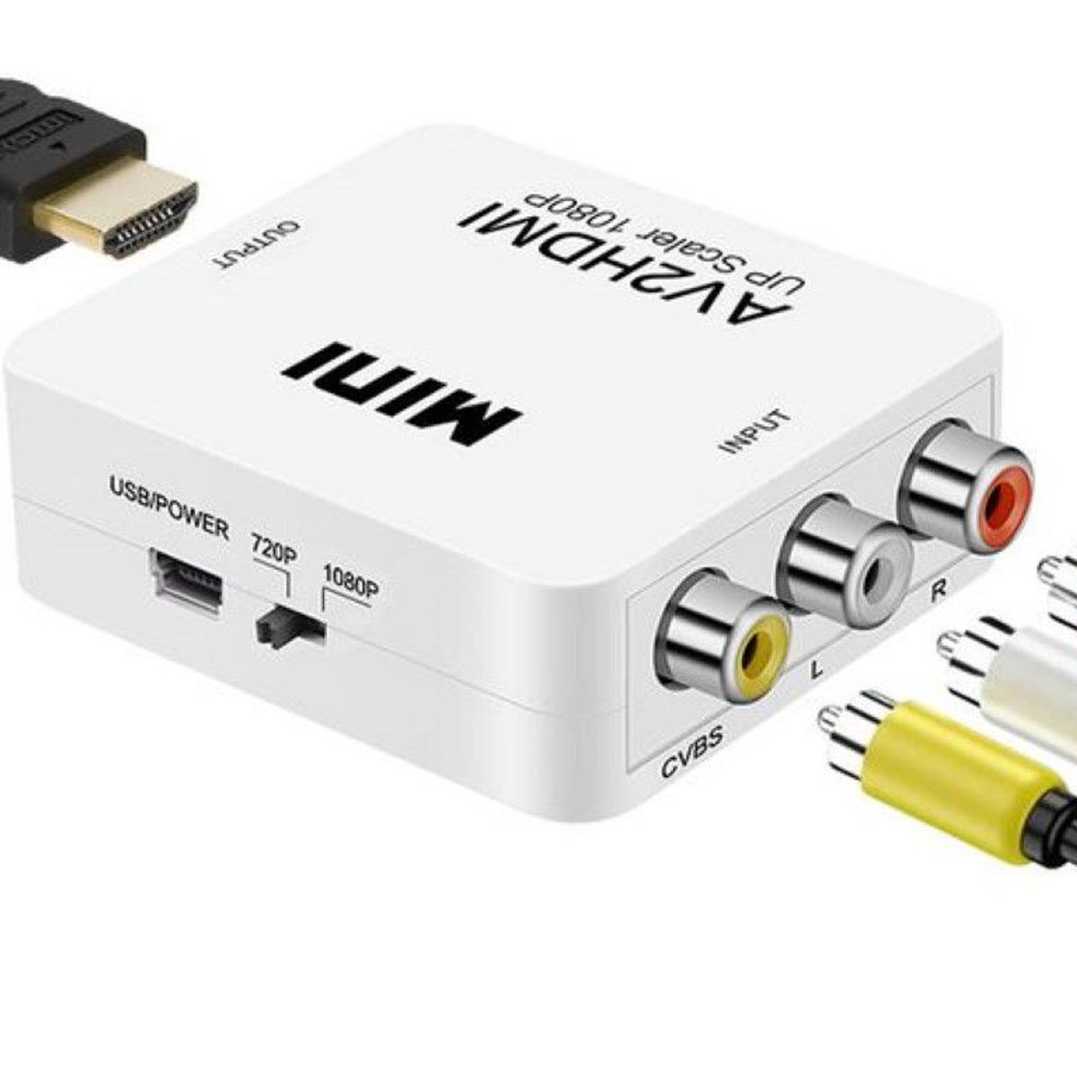 GENERICO - Convertidor Adaptador Rca A Hdmi Av2hdmi Full Hd 1080p