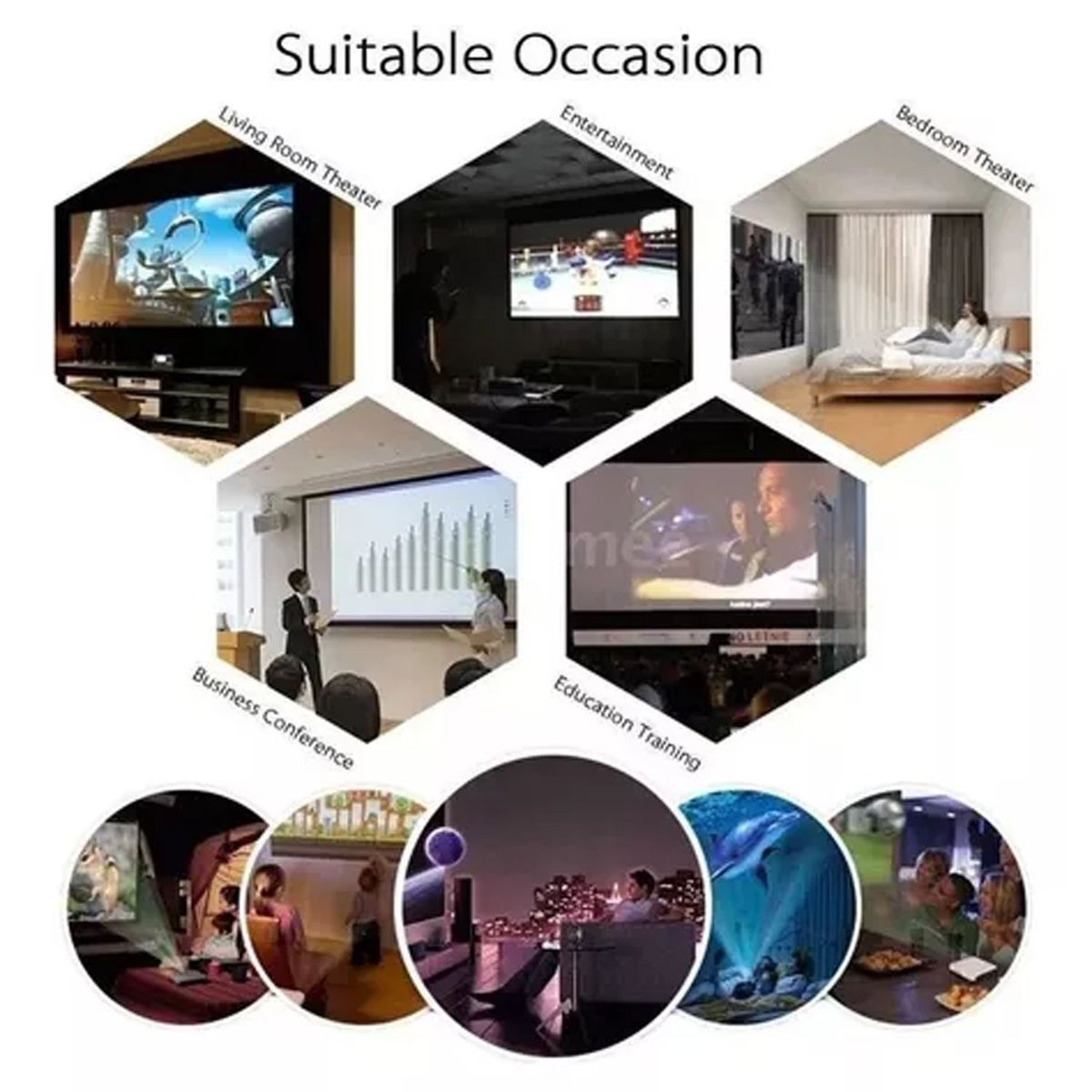 ONE PIXEL - Mini Proyector Uc68 Portatil 1800 Lumens 80 Ans 1080 Full Hd