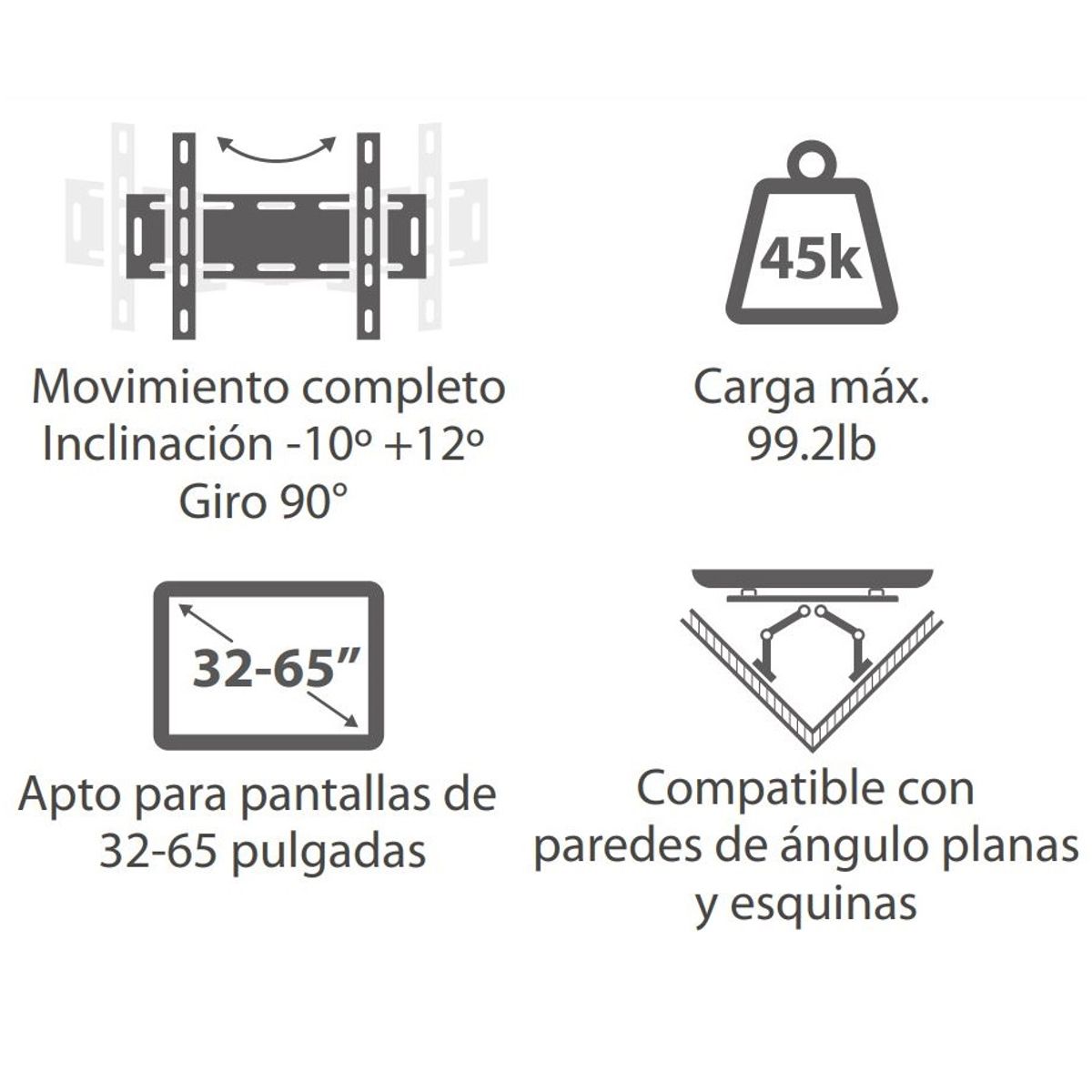 KLIP XTREME - Base Soporte TV Televisor 32 a 65 Pulgadas Móvil Esquinero