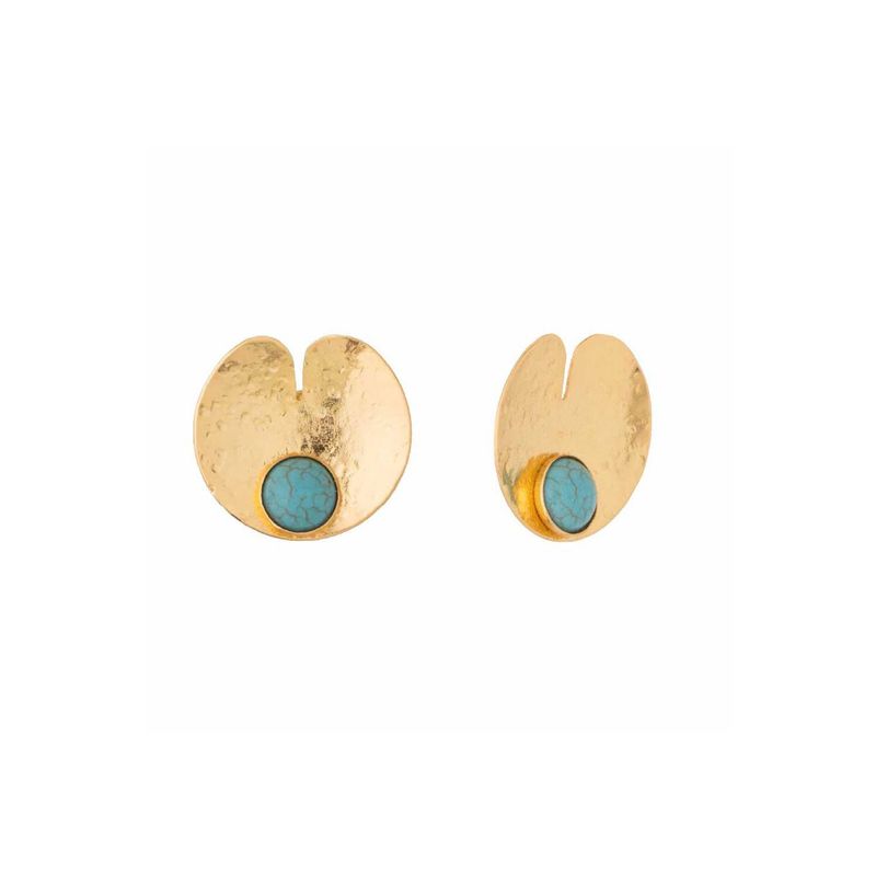 ENIGMA - Aretes enigma topo  pétalo  del  deseo turquesa