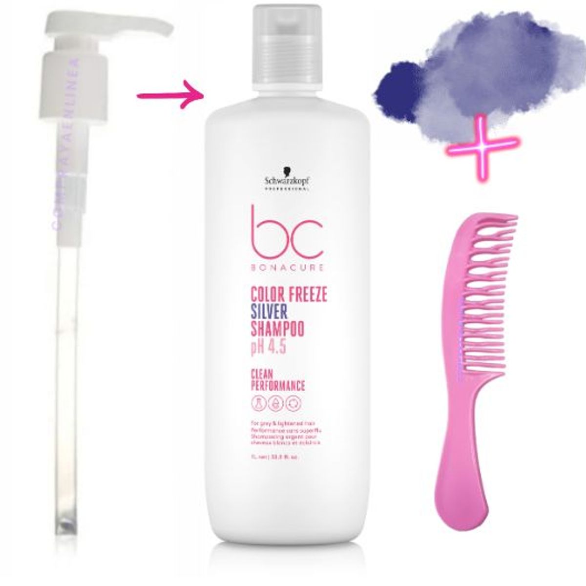 SCHWARZKOPF - Shampoo Bonacure Color Freeze silver rubios o canas 1000ML