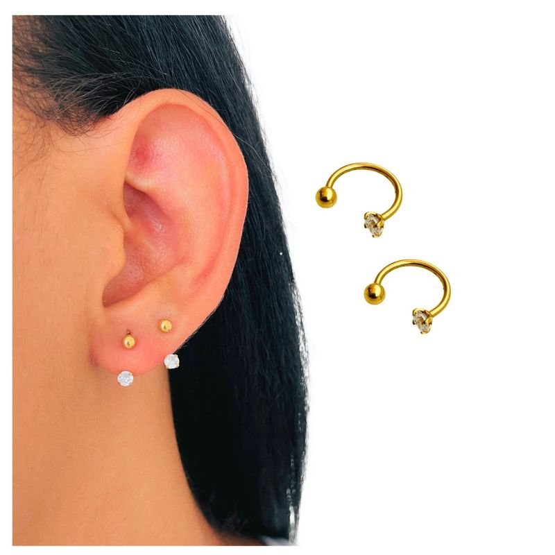 ACCESORIOS DE EVA - Piercing Acero Inoxidable Set Punto Cristal