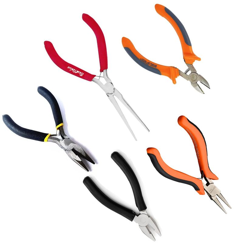GENERICO - x5 Mini Pinzas Alicates Bisutería Electrónica 4.5 pulgadas