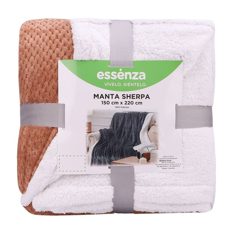 ESSENZA - Manta Frazada en Sherpa Extragrande De 250 Grs ESSENZA.---_.