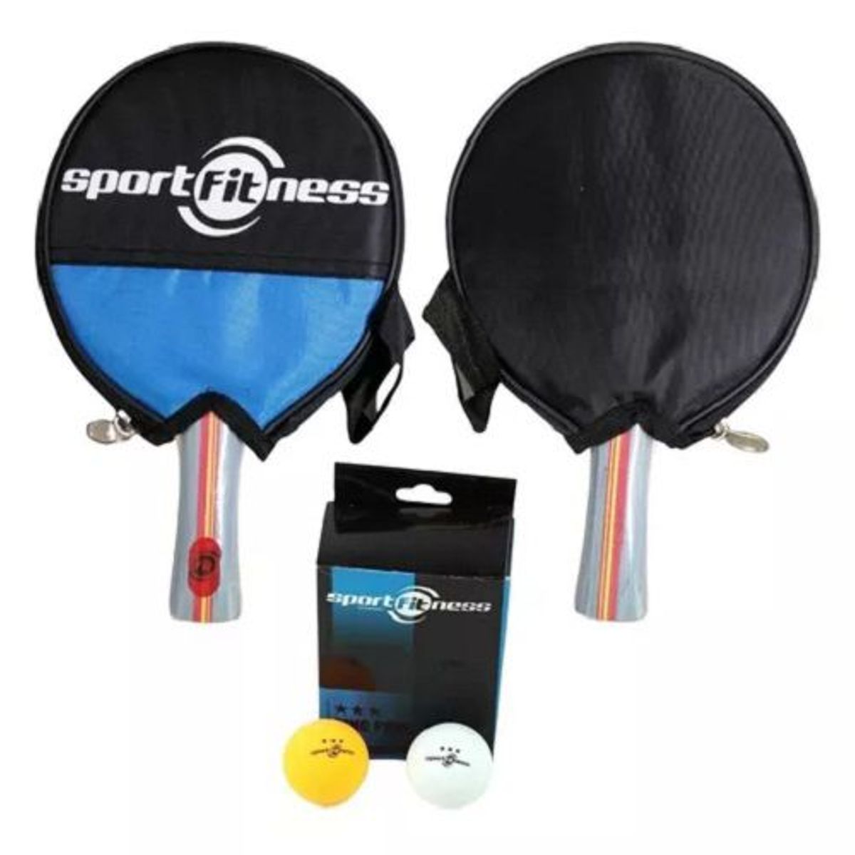SPORT FITNESS - Raquetas Set 2 Und + Pelotas Ping Pong 6 Und Tenis De Mesa