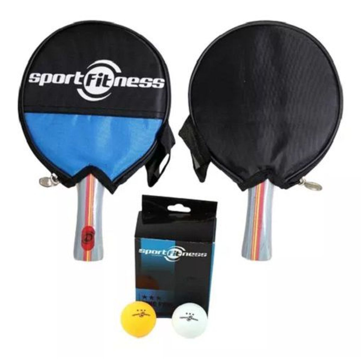 SPORT FITNESS - Raquetas Set 2 Und + Pelotas Ping Pong 6 Und Tenis De Mesa