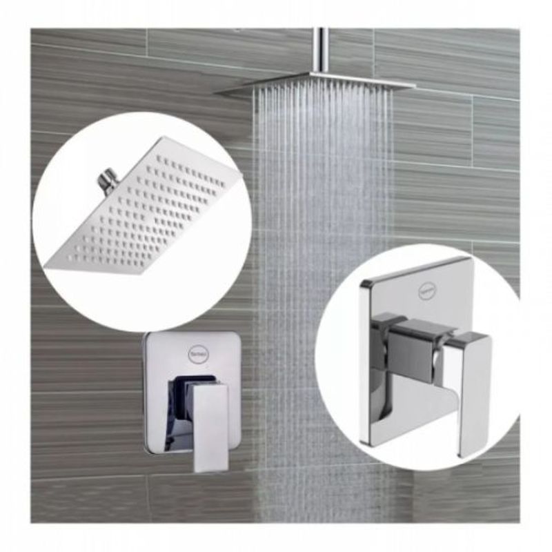 GENERICO - Kit Regadera Tubo Techo Mezclador Ducha 30cm Monocontrol Q