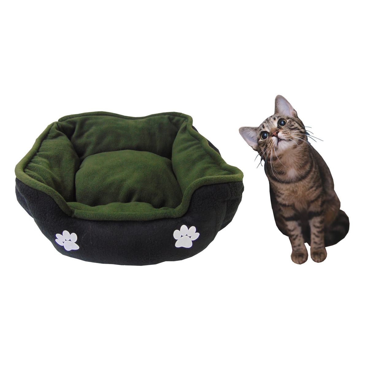 HALLY PET - Cama mediana doble faz para mascota Verde