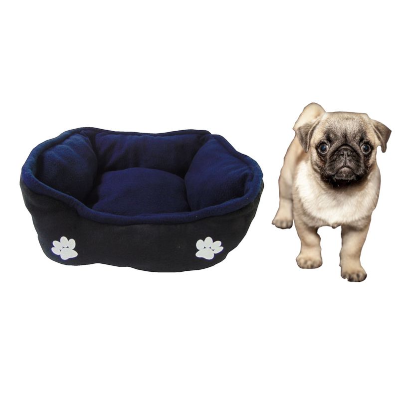 HALLY PET - Cama mediana doble faz para mascota Azul Oscuro