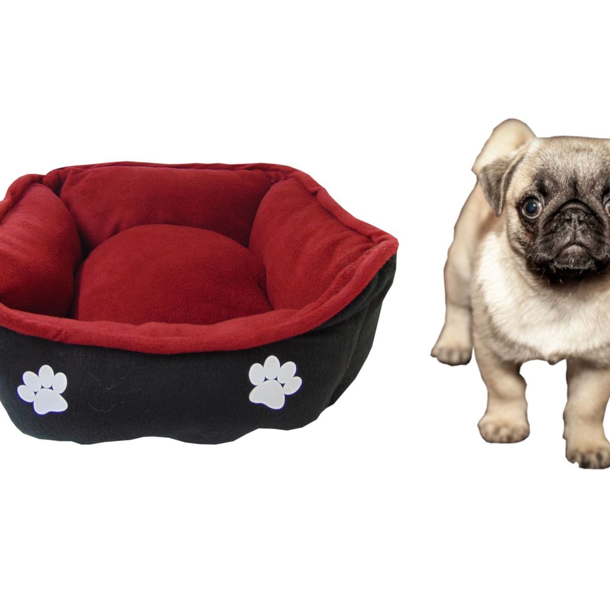 HALLY PET - Cama mediana doble faz para mascota Vinotinto