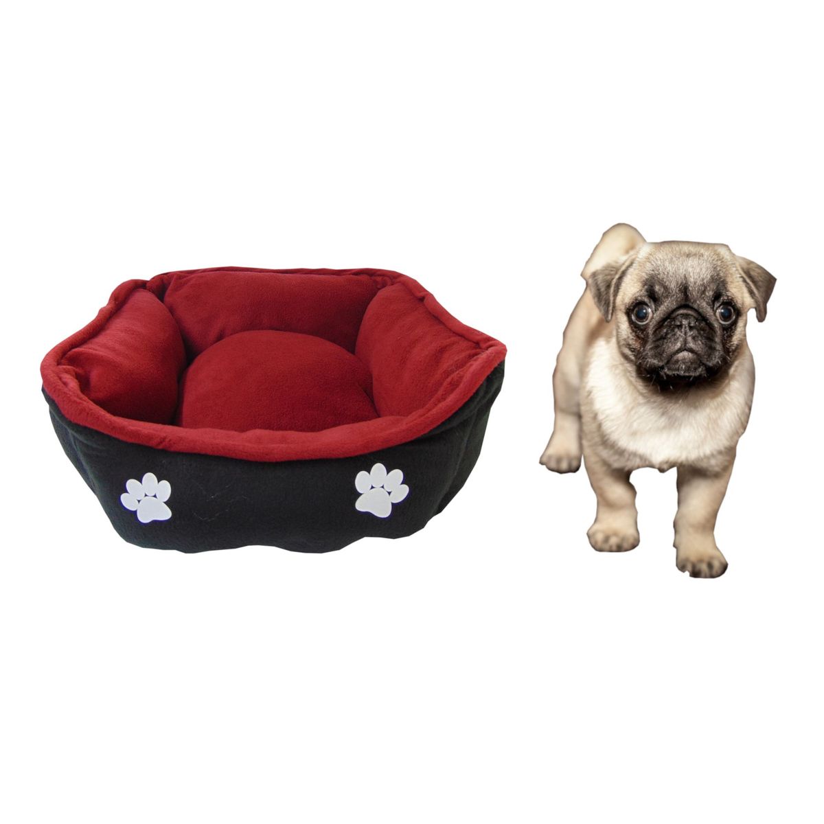 HALLY PET - Cama mediana doble faz para mascota Vinotinto