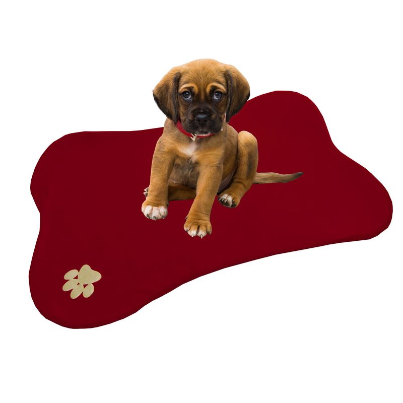 HALLY PET - Tapete con forma de hueso Vinotinto