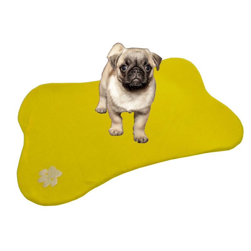 HALLY PET - Tapete con forma de hueso Amarillo