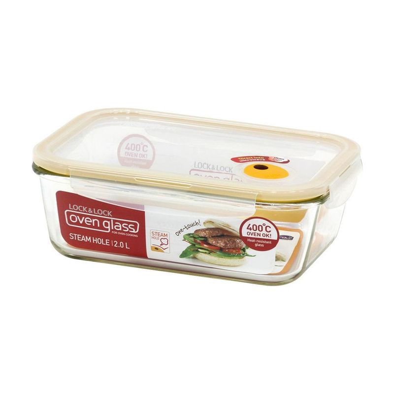 GENERICO - Recipiente En Vidrio Y Valvula Rectangular 2L Unico