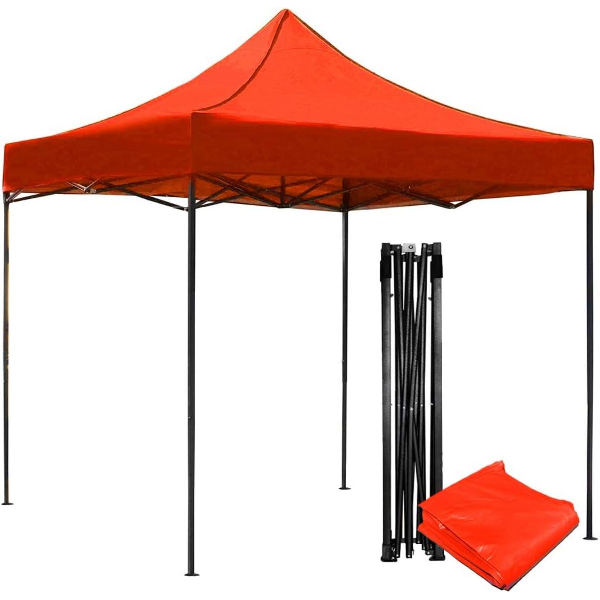 JARDIMEX - Toldo Carpa 2x2 Metros Plegable Impermeable Tela Oxford 600D Para Jardin Roja Jardimex