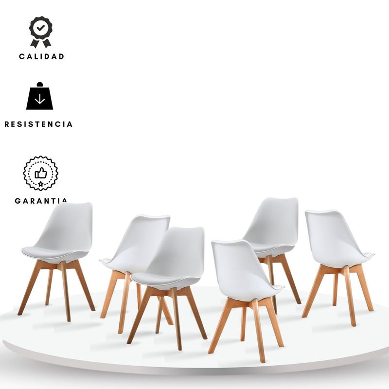 EKONOMODO COLOMBIA - Silla tapizada Milano Blanco set X6