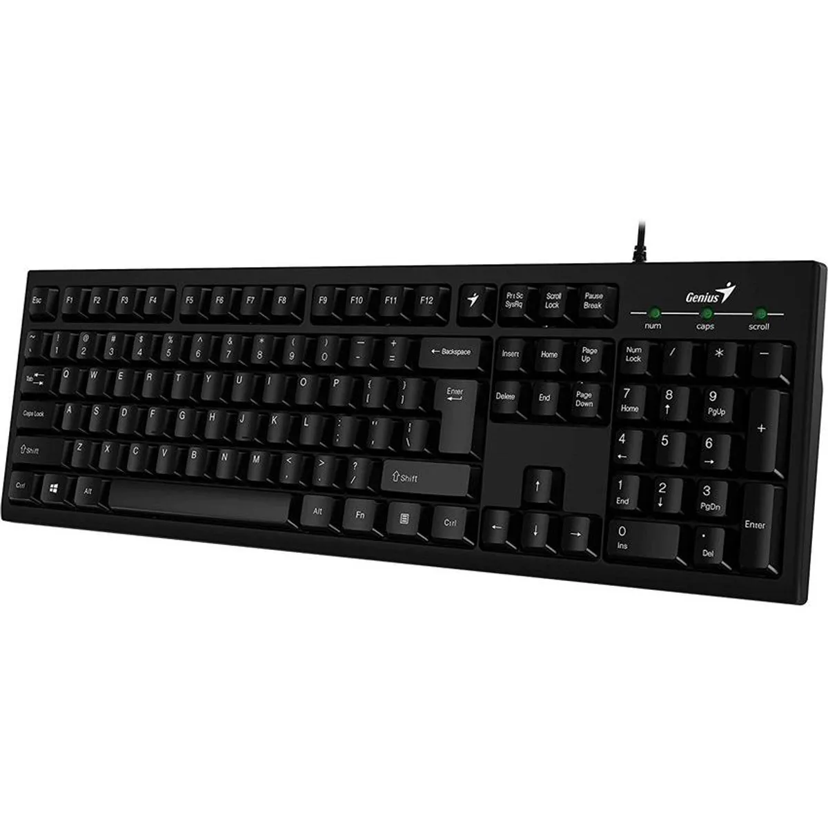 GENIUS - Teclado Mecanico Alambrico USB Genius KB100 Ergonomico Para Laptop, Pc Negro